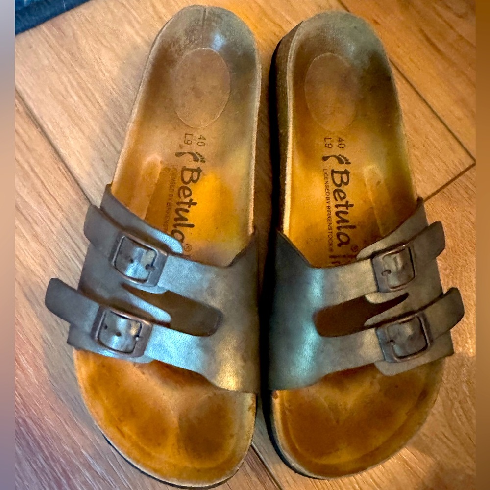 Betulla sandals leather cork gently worn still a lot of life left comfortable